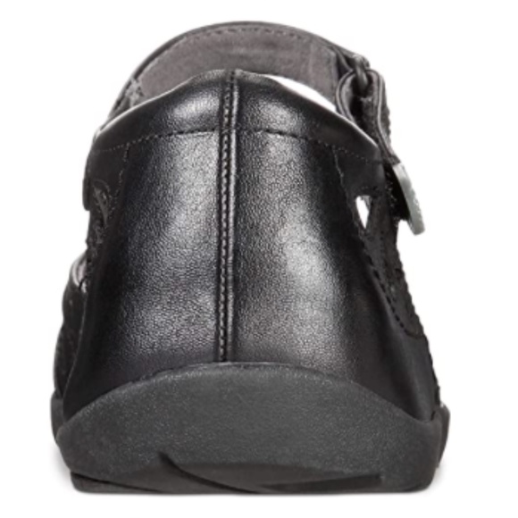 Black Fisherman Ankle Strap Flats Rebound Comfort - Picture 2 of 2